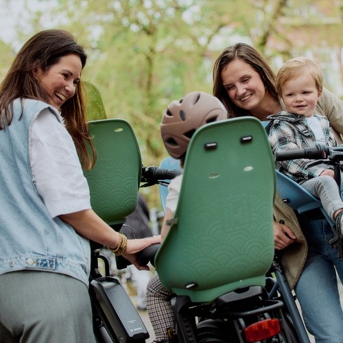 Front-Mounted Child Bike Seat w/ Adaptor Urban Iki - Icho Green/Kurumi Brown