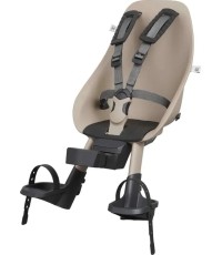 Front-Mounted Child Bike Seat w/ Adaptor Urban Iki - Inaho Beige/Bincho Black