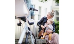 Front-Mounted Child Bike Seat w/ Adaptor Urban Iki - Inaho Beige/Bincho Black