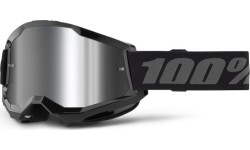 Gogle motocrossowe 100% Strata 2 New Mirror - Czarny, srebrne plexi