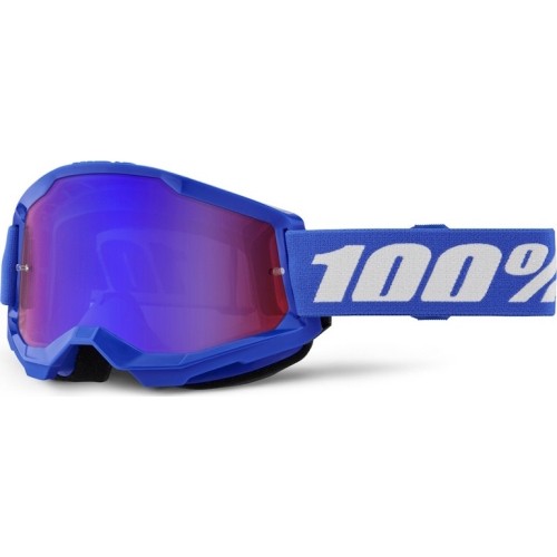 Gogle motocrossowe 100% Strata 2 New Mirror - Niebieski, czerwone/niebieskie plexi