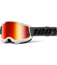 Gogle motocrossowe 100% Strata 2 New Mirror - Szara, czerwona pleksi