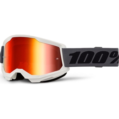 Gogle motocrossowe 100% Strata 2 New Mirror - Szara, czerwona pleksi