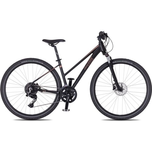 Damski rower crossowy 4EVER Pulse Disc 28” – 2026 - Matowy czarny/różowe złoto