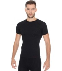 Men’s Short-Sleeved T-Shirt Brubeck Active Wool - Czarny