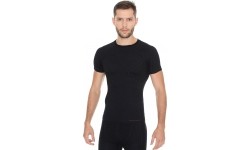 Men’s Short-Sleeved T-Shirt Brubeck Active Wool - Czarny