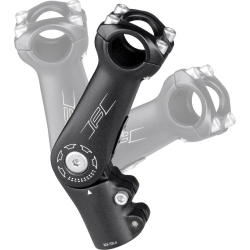 Wspornik kierownicy FORCE S6.3 regulowany 25,4/90mm, aluminiowy, czarny matowy