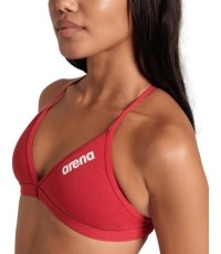 W Team Swim Top Tie Back Solid Red-Whi 32 - 450