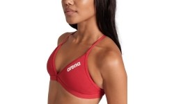 Damski top do pływania Puma Team Tie Back czerwono-biały - 450