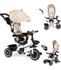 Rowerek Wózek trójkołowy dla małych dzieci z obracanym siedzeniem Eco Toys - beżowy