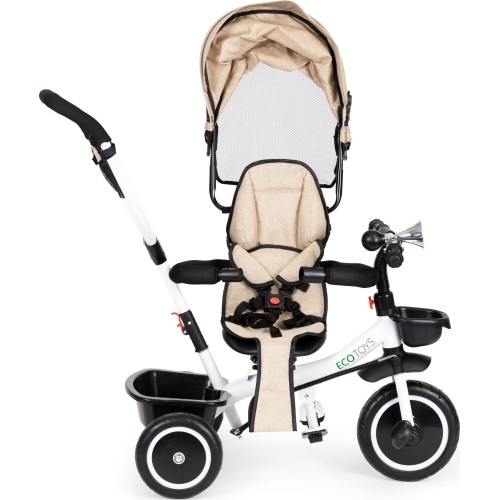 Rowerek trójkołowy z obrotowym siedziskiem Eco Toys, beżowy