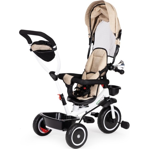 Rowerek trójkołowy z obrotowym siedziskiem Eco Toys, beżowy