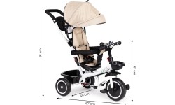 Rowerek Wózek trójkołowy dla małych dzieci z obracanym siedzeniem Eco Toys - beżowy