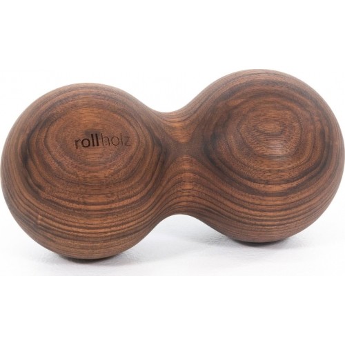 Podwójna kula do masażu rollholz, orzech, 10 cm