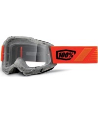 Gogle motocrossowe 100% Accuri 2 - Schrute szaro-pomarańczowy, przezroczyste plexi