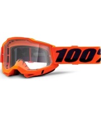 Gogle motocrossowe 100% Accuri 2 - Pomarańczowy, przezroczyste plexi