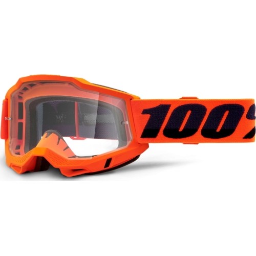Gogle motocrossowe 100% Accuri 2 - Pomarańczowy, przezroczyste plexi