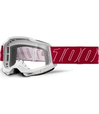 Gogle motocrossowe 100% Accuri 2 - Redline czerwony, przezroczysta pleksa