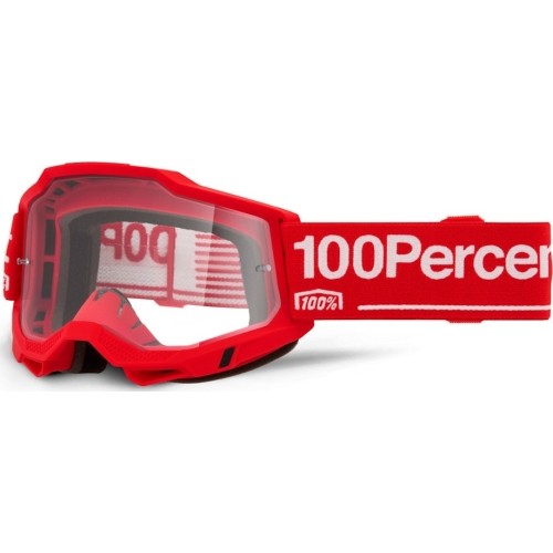 Gogle motocrossowe 100% Accuri 2 - Wolg czerwony, przezroczyste plexi