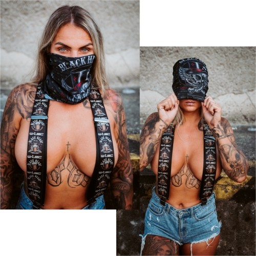 Wielofunkcyjny ocieplacz na szyję W-TEC Black Heart Scarfest - Motorcycle