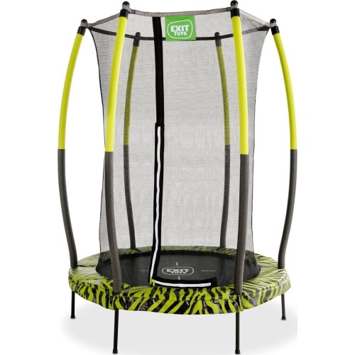 Trampolina EXIT Tiggy Junior z siatką ochronną, ø140 cm, czarno-zielona
