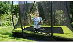 Trampolina naziemna EXIT Silhouette 153x214 cm z siatką ochronną, zielona