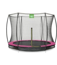 Trampolina gruntowa EXIT Silhouette ø244 cm z siatką ochronną, różowa