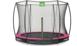 Trampolina gruntowa EXIT Silhouette ø244 cm z siatką ochronną, różowa