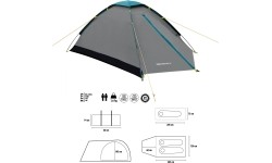 Namiot turystyczny Nils Camp Nightfall NC6033, szaro-niebieski