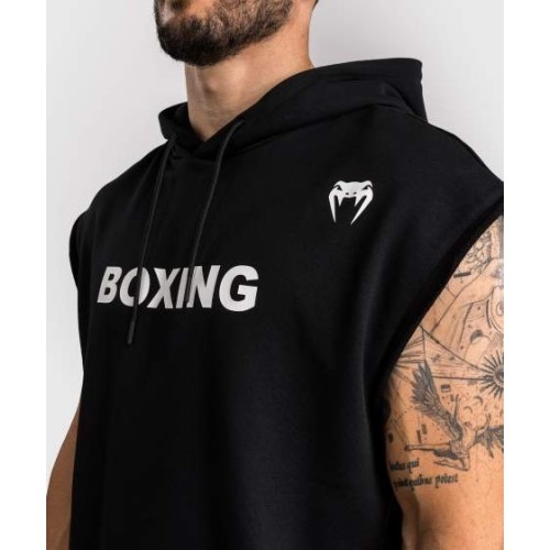 Venum Boxing VT bluza z kapturem bez rękawów, czarno-biała