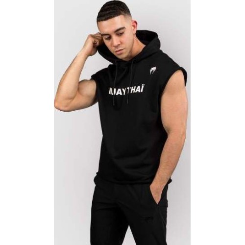 Bluza z kapturem bez rękawów Venum Muay Thai VT – czarno-biała