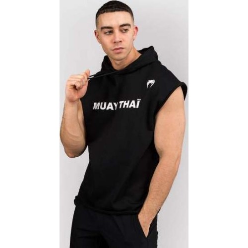 Bluza z kapturem bez rękawów Venum Muay Thai VT – czarno-biała