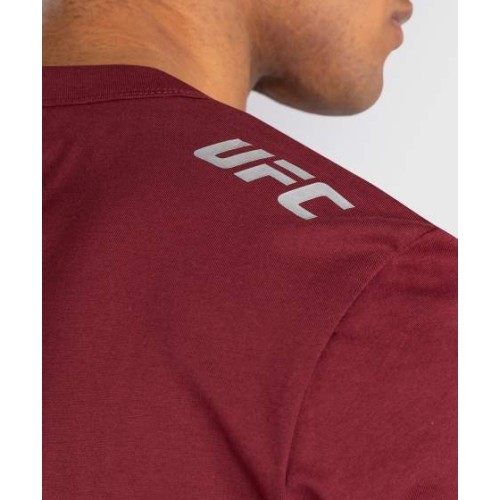 Męski t-shirt UFC Zenith by Venum Authentic Fight Week, bordowy, z krótkim rękawem