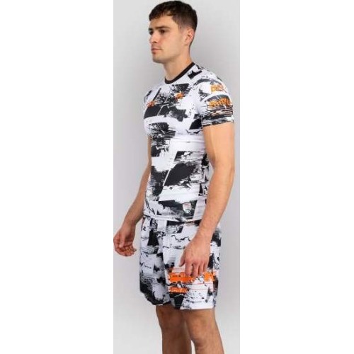 Męska koszulka rashguard UFC Zenith by Venum biała z krótkim rękawem, kompresyjna