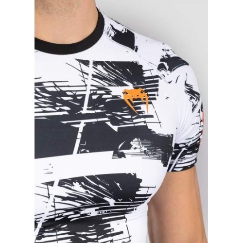Męska koszulka rashguard UFC Zenith by Venum biała z krótkim rękawem, kompresyjna