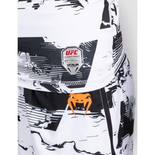 Męska koszulka rashguard UFC Zenith by Venum biała z krótkim rękawem, kompresyjna