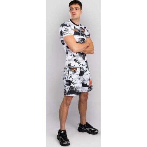 Męska koszulka rashguard UFC Zenith by Venum biała z krótkim rękawem, kompresyjna