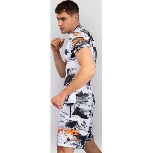 Męska koszulka rashguard UFC Zenith by Venum biała z krótkim rękawem, kompresyjna