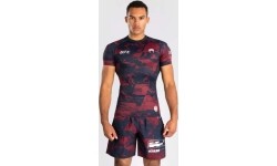Męski rashguard UFC Zenith by Venum bordowy Authentic Fight Week z krótkim rękawem