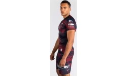 Męski rashguard UFC Zenith by Venum bordowy Authentic Fight Week z krótkim rękawem