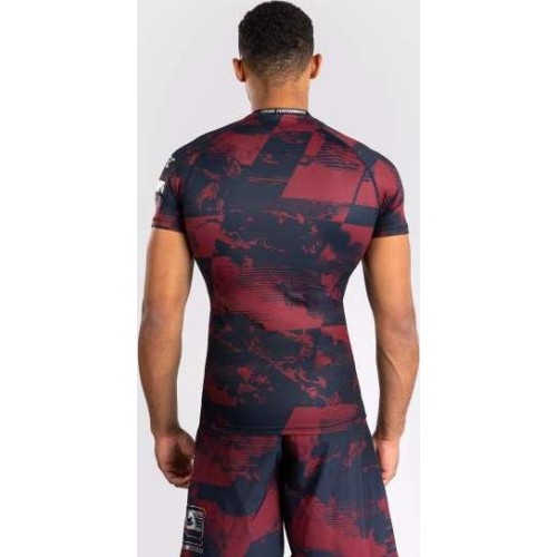 Męski rashguard UFC Zenith by Venum bordowy Authentic Fight Week z krótkim rękawem