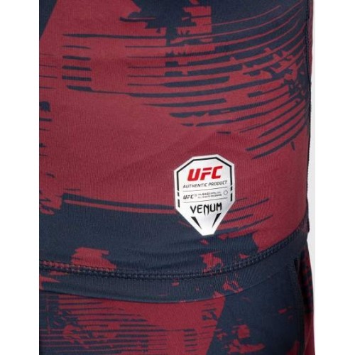 Męski rashguard UFC Zenith by Venum bordowy Authentic Fight Week z krótkim rękawem