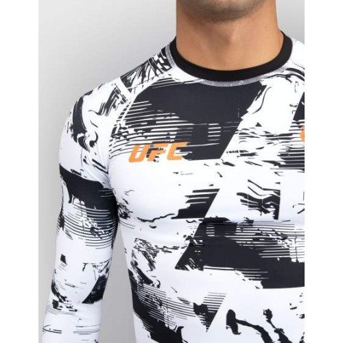 Męski rashguard UFC Zenith by Venum Authentic Fight Week, długi rękaw, biały