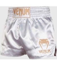 Spodenki Muay Thai Venum Classic – biało-złote