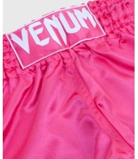 Spodenki Muay Thai Venum Classic, różowo-białe