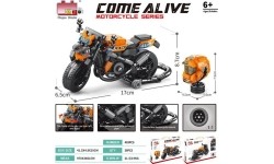 Klocki konstrukcyjne pomarańczowy motocykl, 403 elementy