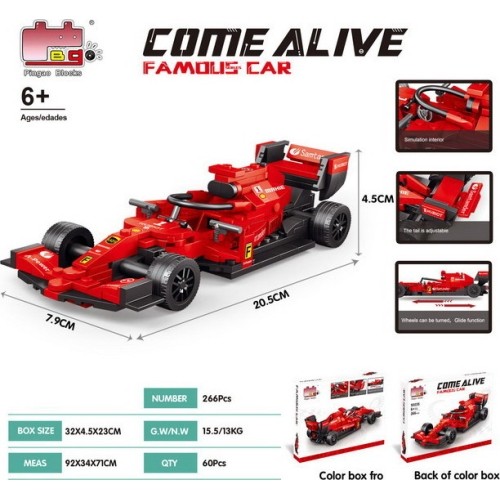 Klocki konstrukcyjne Bolid F1 Red, 266 elementów