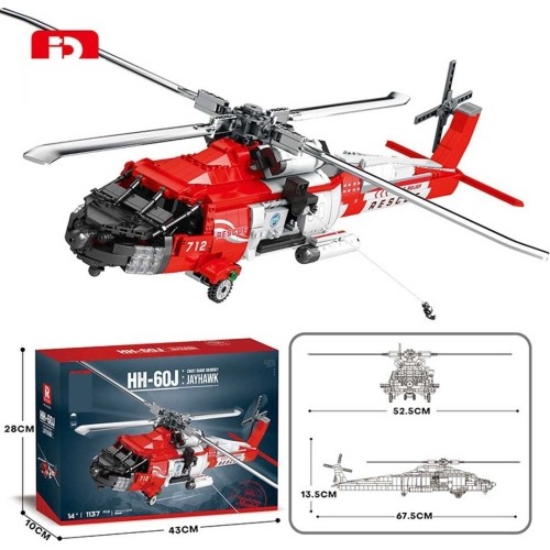 Klocki konstrukcyjne helikopter HH-60J, 1137 elementów