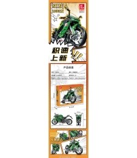 Klocki konstrukcyjne motocykl sportowy, zielone, 2304 elementy