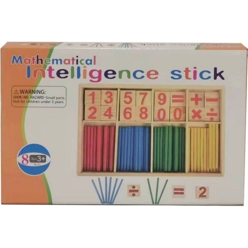 Drewniana gra matematyczna z patyczkami